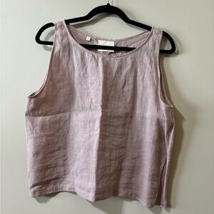 We Are Stories Dogwood Tank Sz L 100% linen